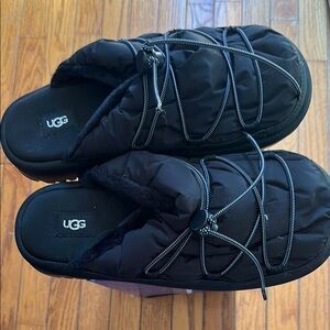 UGG Black Quilted Mules